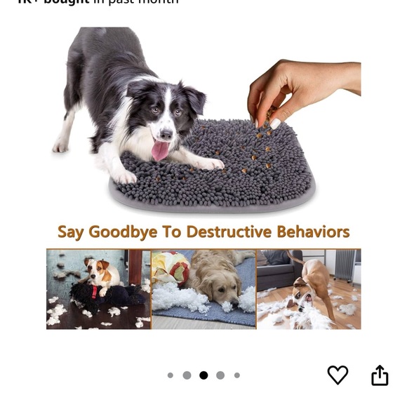 Gray Dog Feeding Foraging Play Snuffle Sniff Mat - Picture 5 of 10